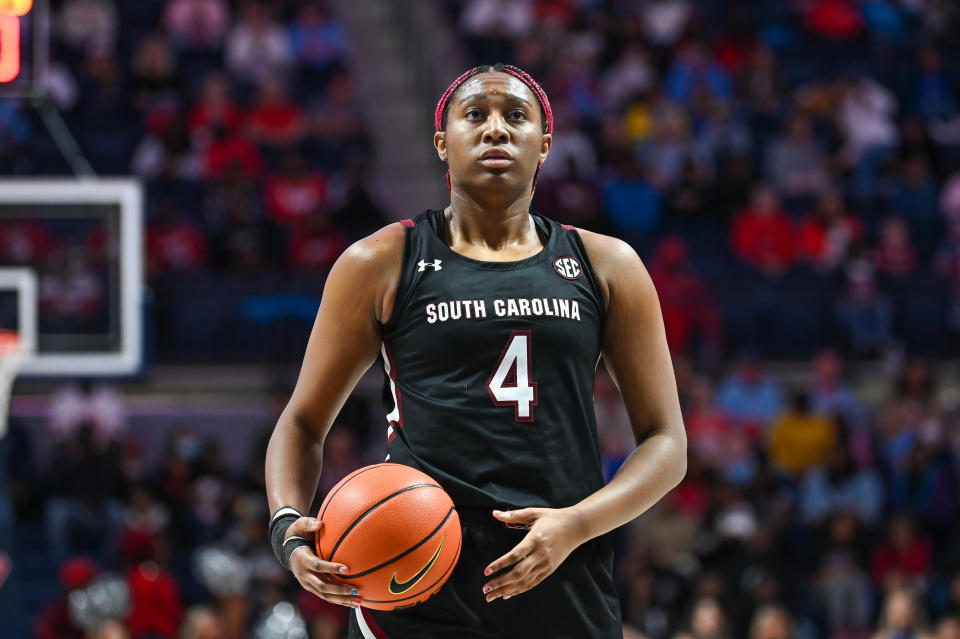 South Carolina forward Aliyah Boston is again a leading candidate for National Player of the Year. (Kevin Langley/Icon Sportswire via Getty Images)