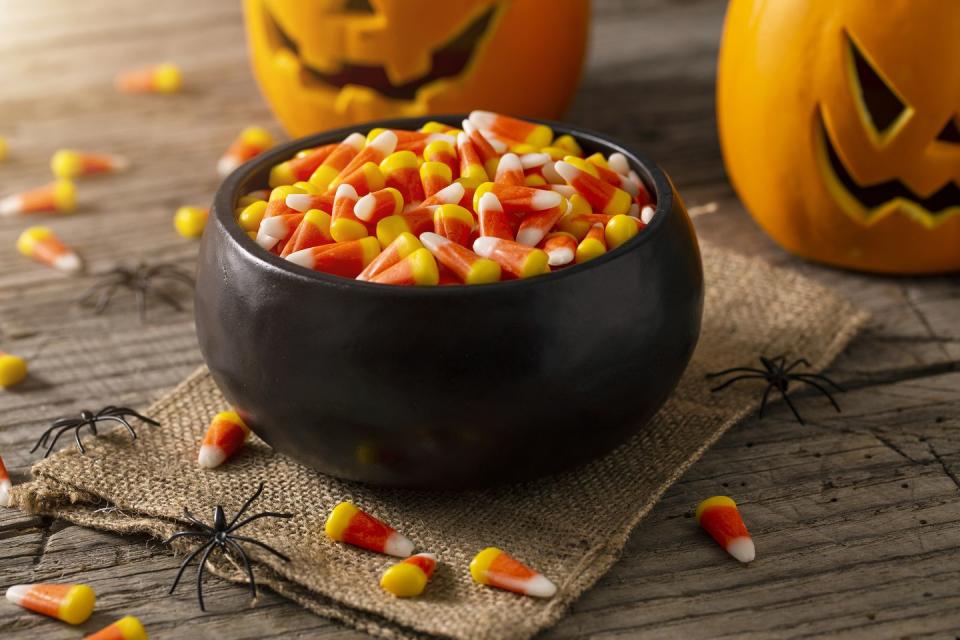 <p><strong><em>How many pounds of candy corn are produced every single year?</em></strong></p><p><strong>Answer: </strong>You may find it hard to believe, but 35 <em>million</em> pounds of candy corn is made every year! That's 9 billion pieces of the tricolor wonders to munch on every Halloween.</p>