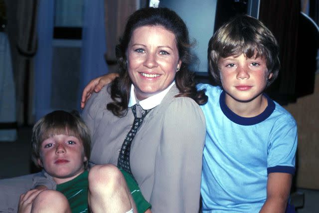 <p>Judie Burstein/Globe Photos/ZUMA Press, Inc. / Alamy</p> Patty Duke with sons Mack and Sean in 1981.