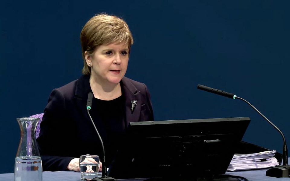 Nicola Sturgeon, Scotland’s former first minister, at the UK Covid Inquiry in Edinburgh