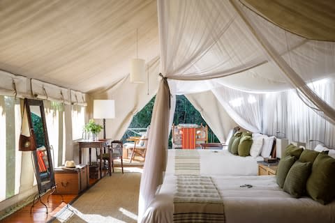 Sanctuary Olonana's tents are comfortable and beautifully set on the river - Credit: Sanctuary Retreats