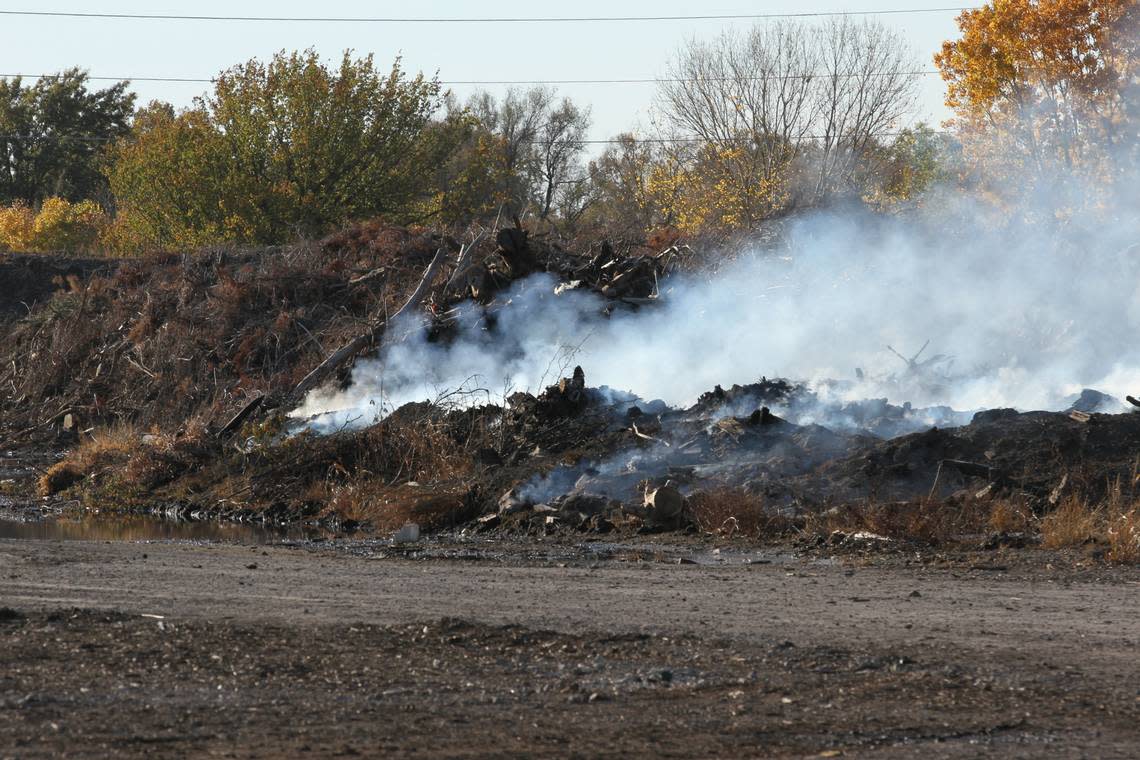 Sedgwick County fire chief Douglas Williams said the piles burning at the facility are a mix of mulch and wood products.