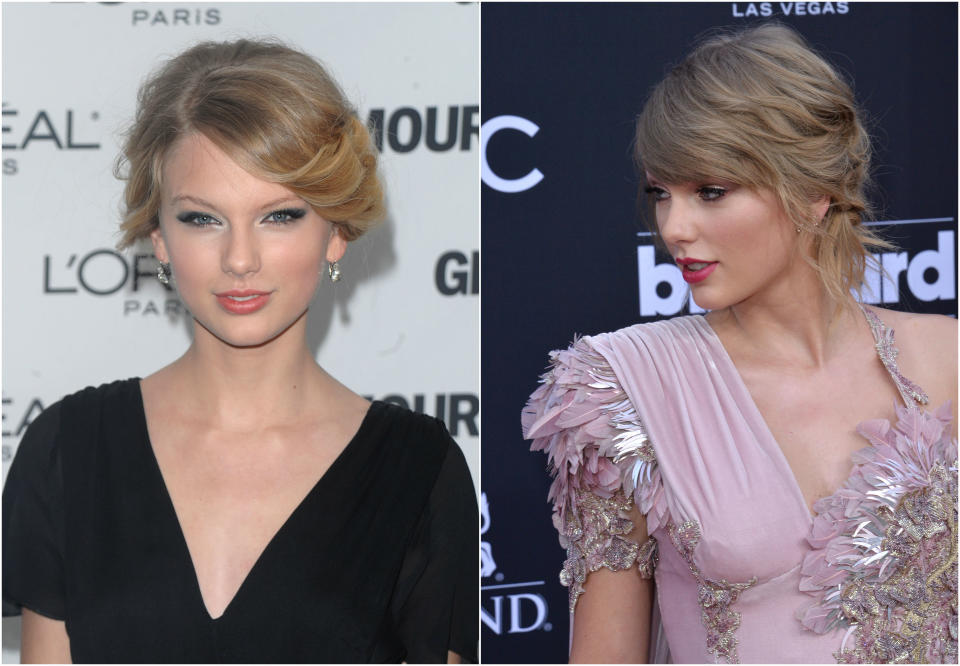 <p>En esta otra comparativa vemos a Taylor Swift un mes antes de cumplir los 19 y en la alfombra roja de los Billboard Music Awards 2018. (Foto: Gtres). </p>