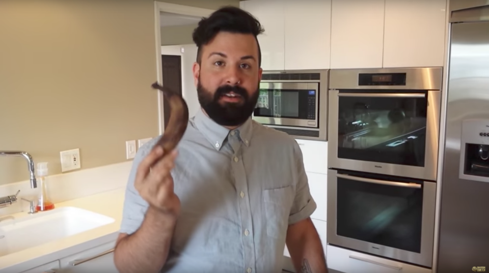 See this brown banana? It's going to magically turn yellow again. Photo: Youtube/Brandon Queen