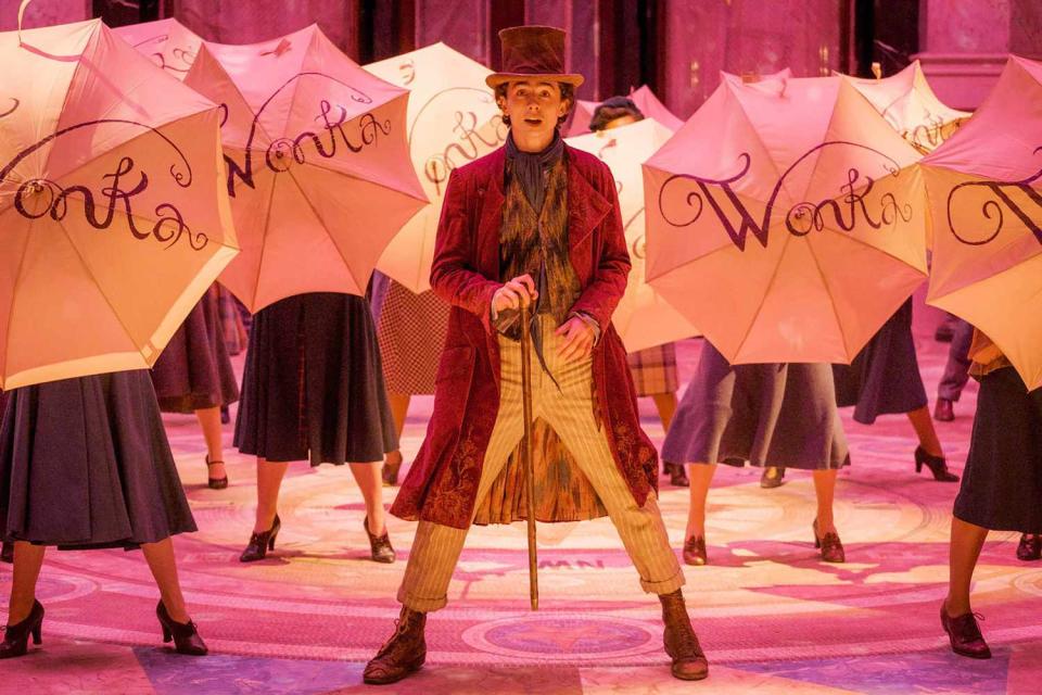 <p>Jaap Buittendijk/Warner Brothers</p> Timothée Chalamet in "Wonka" (2023)