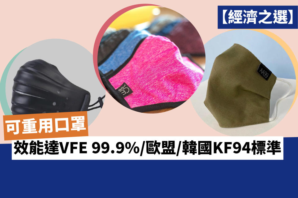 【經濟之選】可重用口罩 效能達VFE 99.9%/歐盟/韓國KF94標準