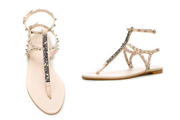 … oder mit vielen Glitzersteinchen und Nieten von Zara – die neuen Flip Flops sind eine Zierde für jede Fashionista! (Bilder: zara.de)