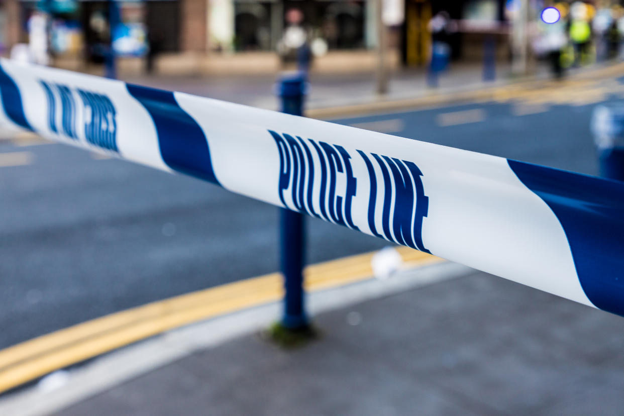 Enfield, london. June 2018. A view of a police line ribbon in london.