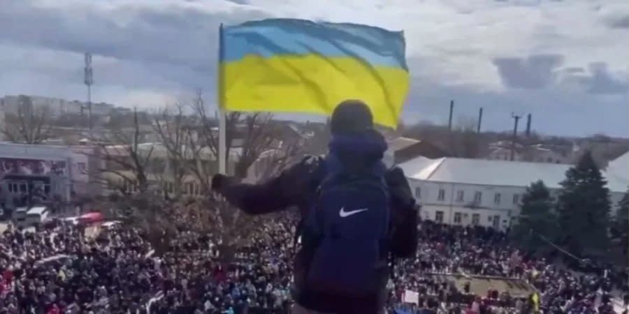 Protest against the Russian occupation in Kherson