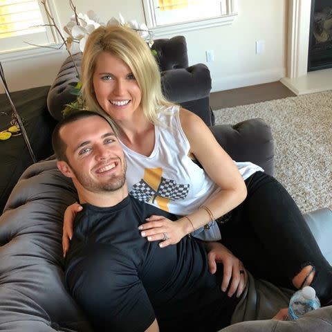 <p>Derek Carr Instagram</p> Derek Carr and Heather Carr.