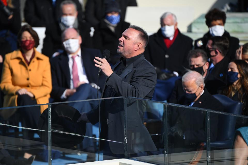 Garth Brooks performs during the 2021 Presidential Inauguration.