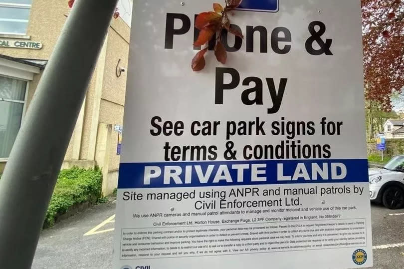 Signs have been erected in the car park warning that the site is managed using ANPR cameras -Credit:Robert Dalling / WalesOnline