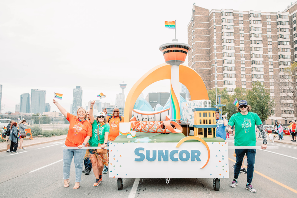 Suncor's float for Calgary's Pride parade 2023