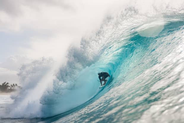 Sebastian Correa, getting expertly barreled during round 1 of competition.<p>Ryan "Chachi" Craig</p>