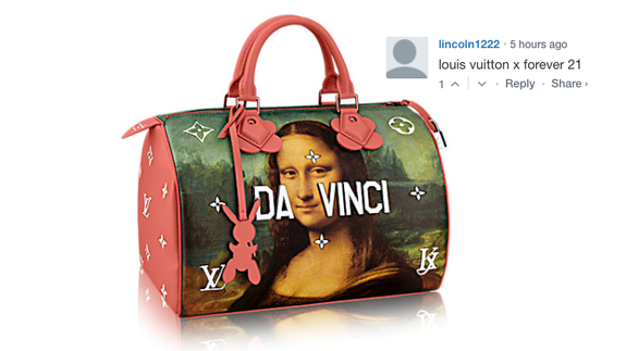 Louis Vuitton x Jeff Koons Neverfull Leonardo da Vinci Masters MM