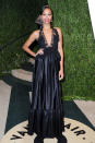 Zoe Saldana arrives at the 2013 Vanity Fair Oscar Party hosted by Graydon Carter at Sunset Tower on February 24, 2013 in West Hollywood, California.