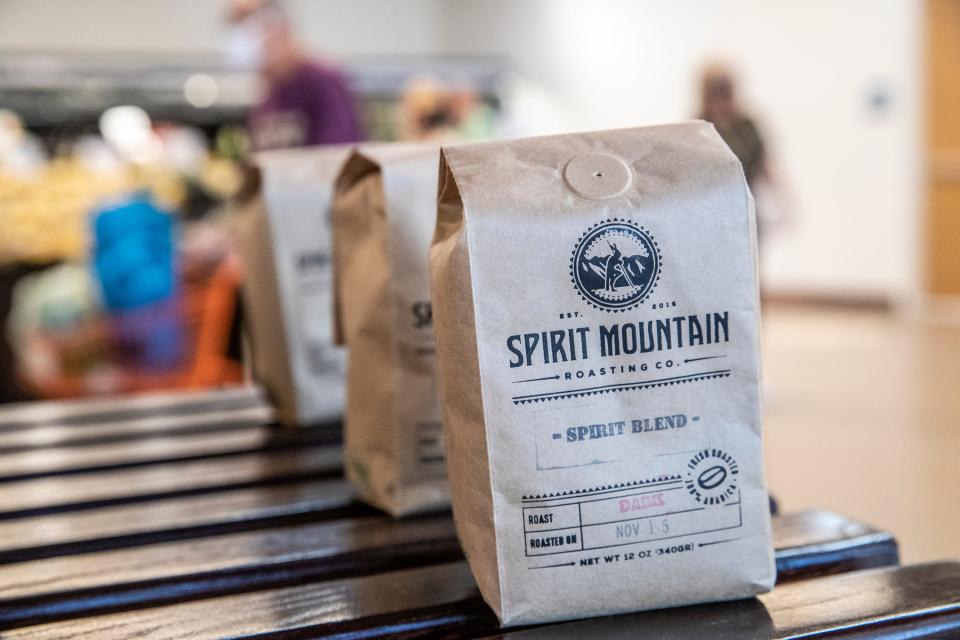 The Temalpakh Farm Market sells Spirit Mountain coffee in Coachella, Calif., on Tuesday, Jan. 18. 2022. 