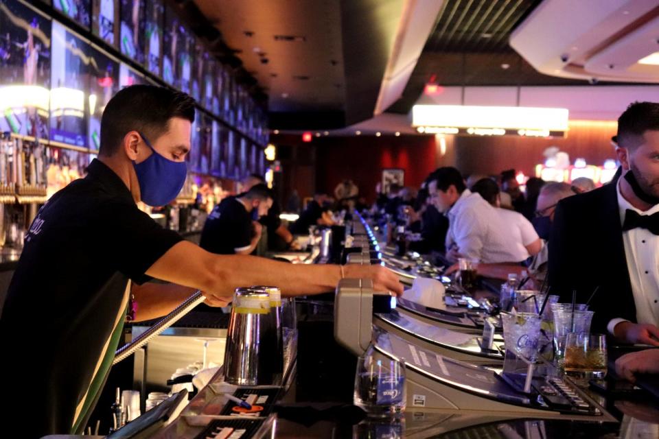 The 165-foot Mega Bar inside Circa Resort & Casino.