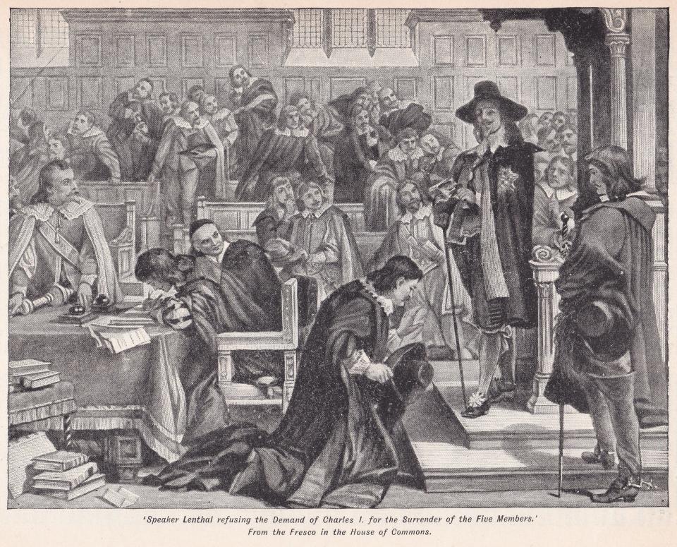 Speaker Lenthal refusing Charles I's Demand to surrender the Five Peers