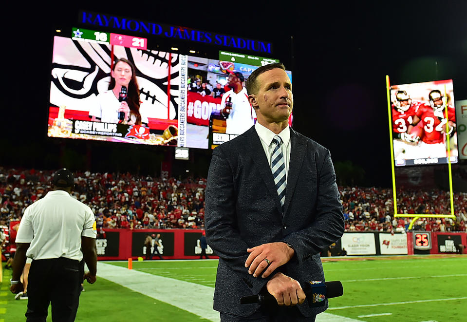 Drew Brees at Cowboys-Buccaneers game.