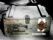 A photo illustration of a crate containing stolen military explosives on Nov. 5, 2010, in Quantico, Virginia. (AP Illustration)