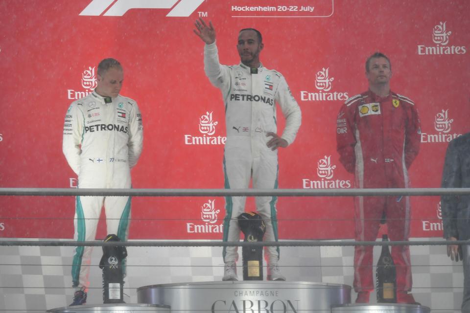 Lewis Hamilton’s race win is in doubt.