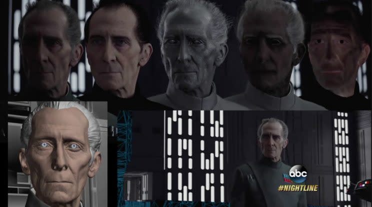 Lucasfilm renderings of Tarkin for 'Rogue One' (Lucasfilm/ABC Nightline)