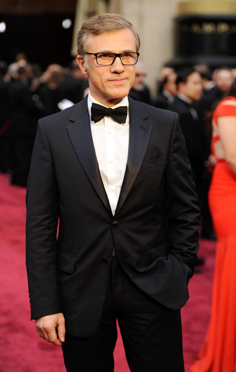 Christoph Waltz arrives at the Oscars on Sunday, March 2, 2014, at the Dolby Theatre in Los Angeles. (Photo by Chris Pizzello/Invision/AP)