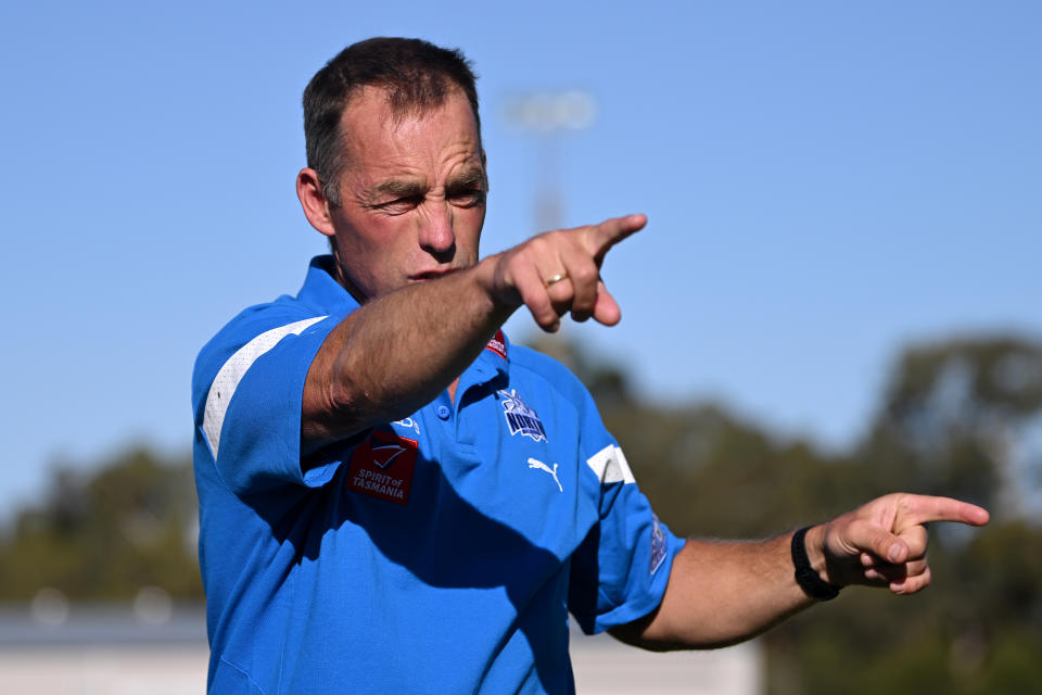 Alastair Clarkson, pictured here in action as North Melbourne coach.