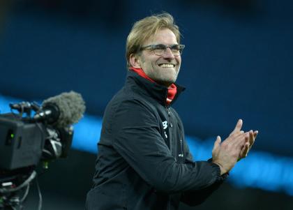 Jurgen Klopp is all smiles after Liverpool's 4-1 win at Man City. (AFP Photo)