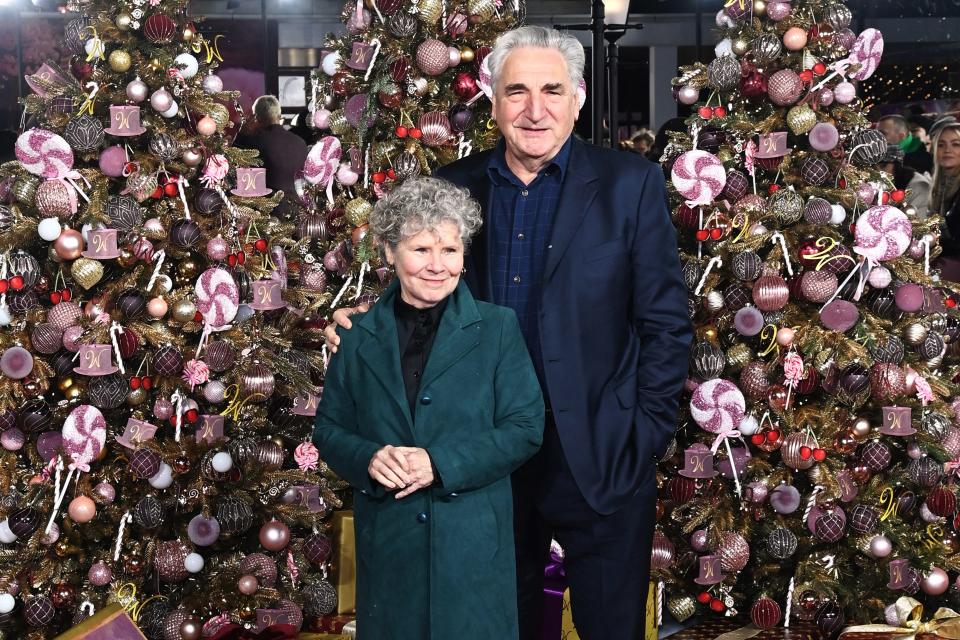 Imelda Staunton and Jim Carter attend the World Premiere of "Wonka" at The Royal Festival Hall in London, England.