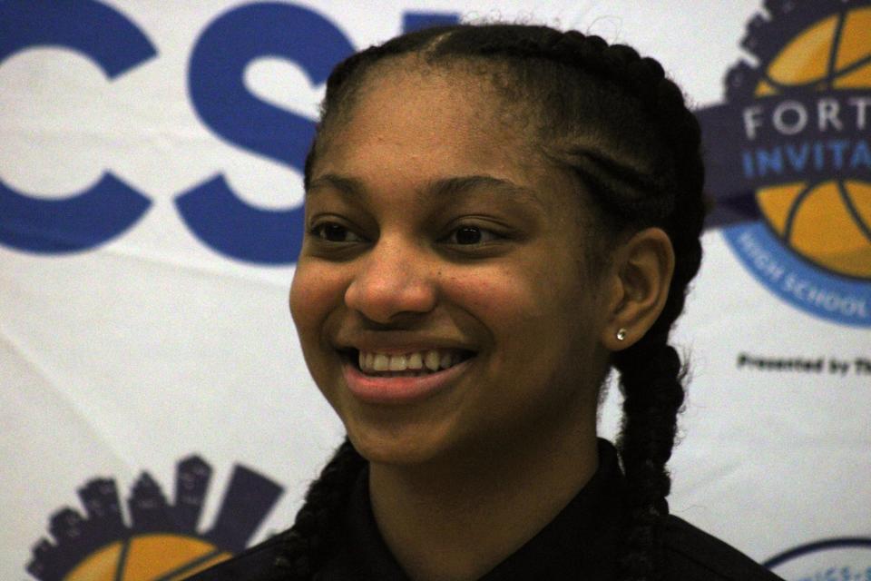 St. Johns Country Day guard Taliah Scott is pictured at High School 9:12 Basketball Media Day on October 25, 2022. [Clayton Freeman/Florida Times-Union]