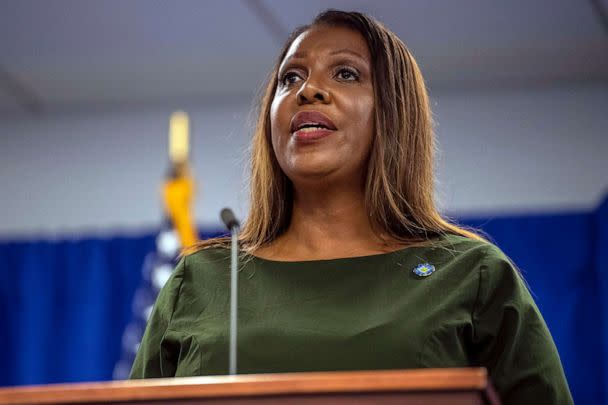 PHOTO: New York Attorney General Letitia James speaks during a press conference, Sept. 21, 2022, in New York. (Brittainy Newman/AP, FILE)