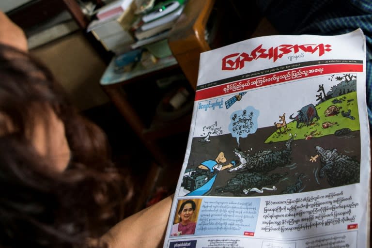 Cartoons taking aim at Rohingya Muslims are spreading rapidly across social media in mainly Buddhist Myanmar, where public opinion on the crisis stands in stark contrast to the outcry overseas