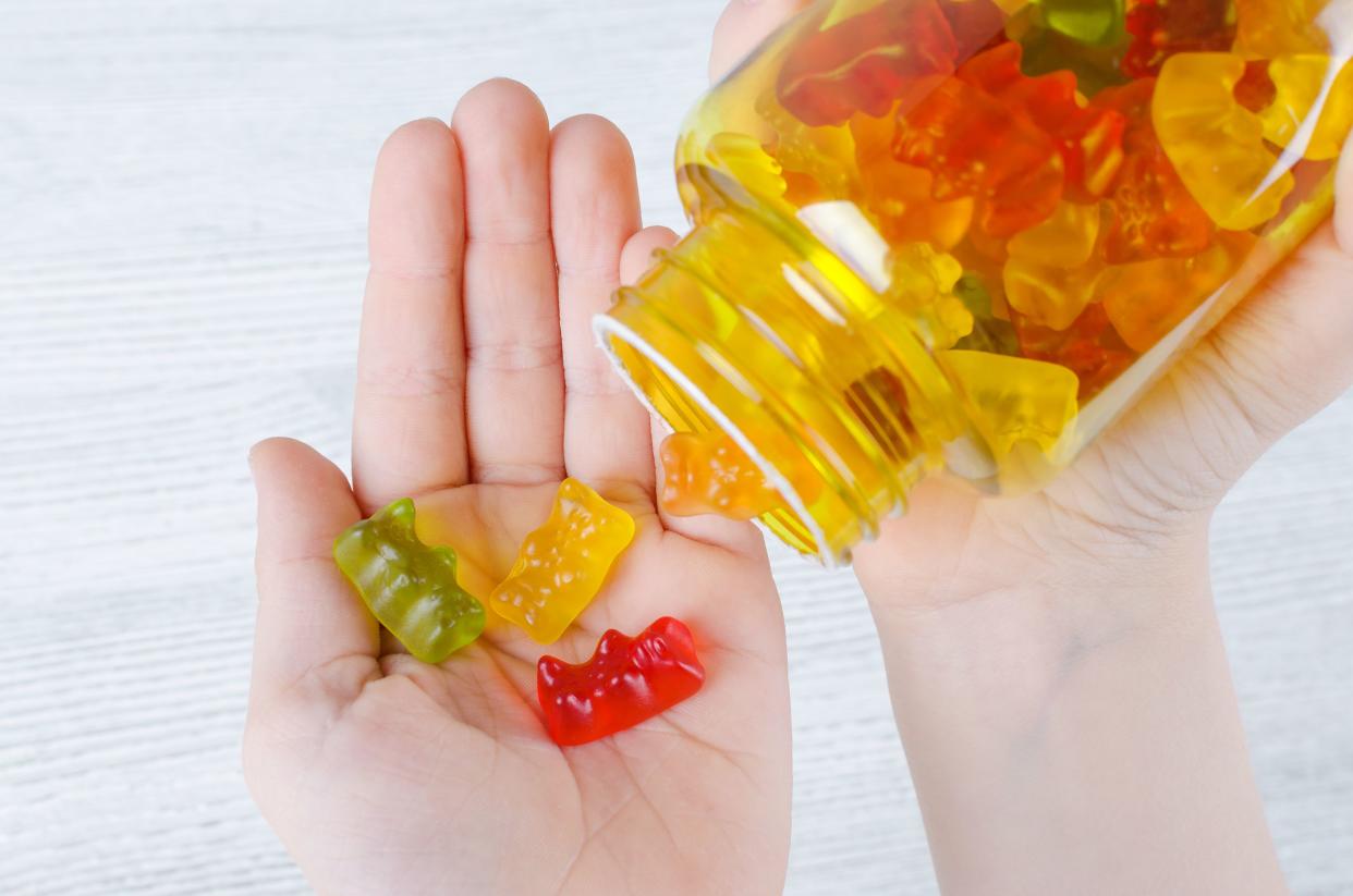 vitamins for kids like jelly candy, closeup