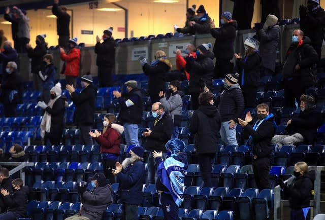 It was the first time since their promotion that Wycombe fans were allowed to watch their team live