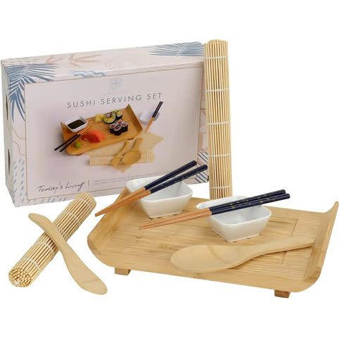 Delamu Sushi Making Kit, Bamboo Sushi Mats With Sushi Knife, Sushi Rolling  Mat including 2 Bamboo Sushi Mats, 2 Temaki Rollers, 1 Rice Mold, 5  Chopsticks, 1 Rice Spreader, 1 Rice Paddle
