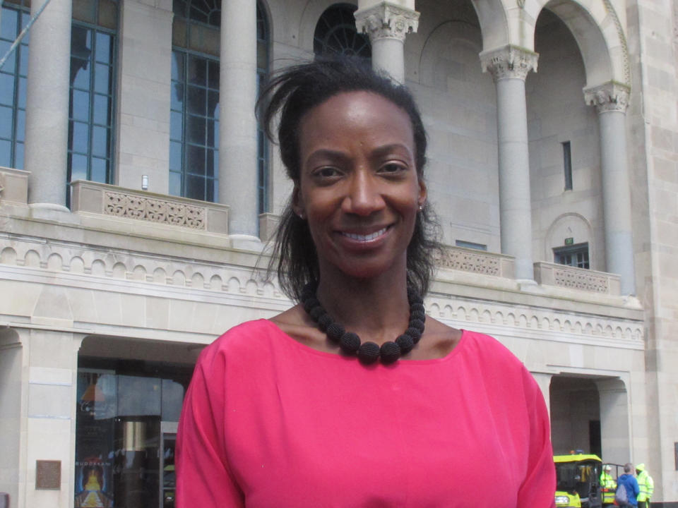 This Sept. 21, 2020, photo shows Jacqueline Grace, senior vice president of the Tropicana casino on the Boardwalk in Atlantic City. On Oct. 26, 2021, participants in a gambling conference in Atlantic City said women are advancing in the U.S. casino industry but agreed more opportunities for advancement are needed. (AP Photo/Wayne Parry)