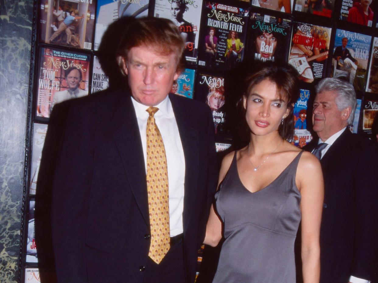 Kara Young and Donald Trump attend the New York Magazine 30th anniversary party April 2,1998 in New York City.