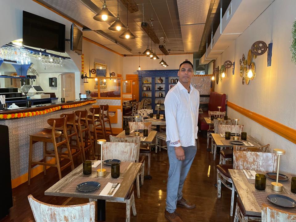 Co-owner Ravinda Bisht in his newly opened restaurant, Marigold Indian in Eastchester. Photographed Jan. 26, 2024