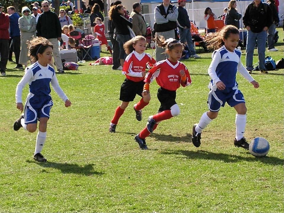 Sophia Smith (front, with ball) told her parents early on that she was going to be “special” at soccer.