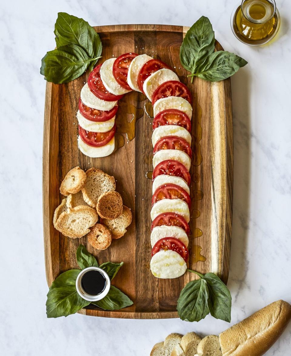 Caprese Candy Cane Board