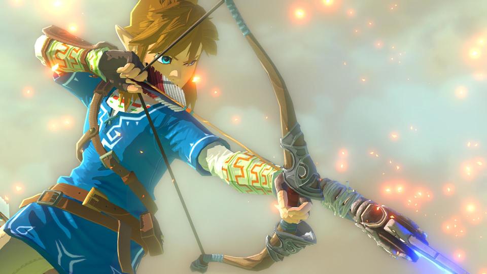 Link firing an arrow in The Legend of Zelda: Breath of the Wild.