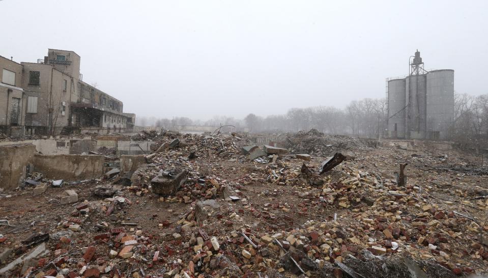 This is the old Drewrys Brewery site at 1408 Elwood Ave. in South Bend on Wednesday, Feb. 28, 2024. More than 13,000 tons of demolition debris has been removed from the site.