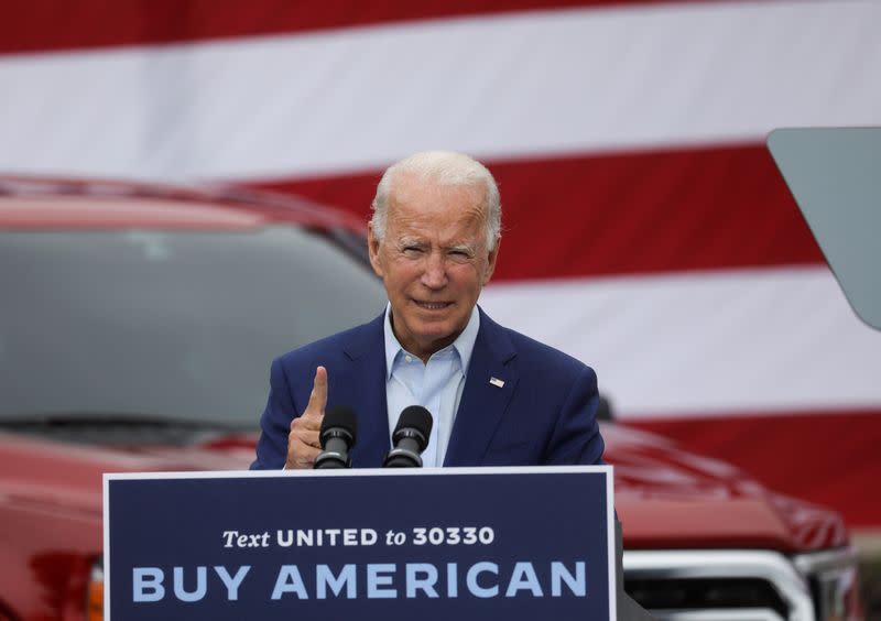 Democratic U.S. presidential nominee Joe Biden campaigns in Warren, Michigan