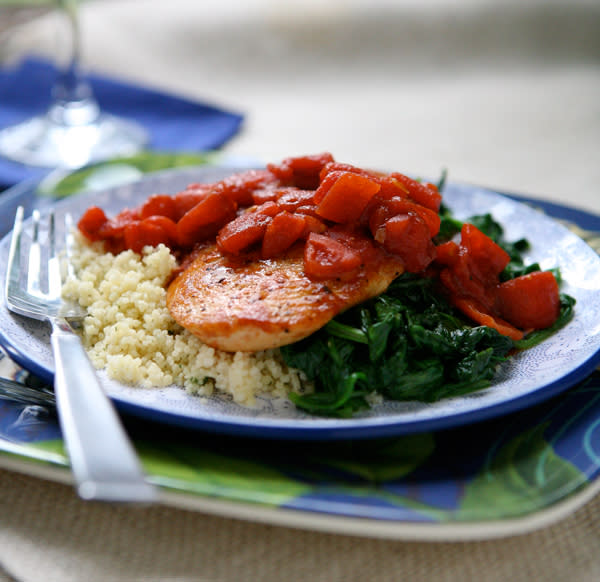 Balsamic Chicken with Baby Spinach