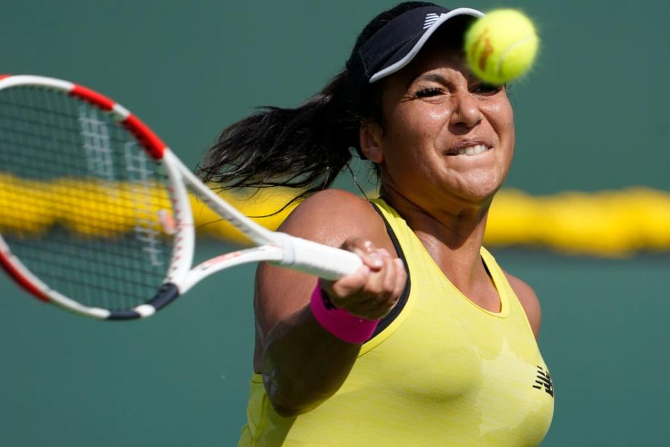 Britain’s Heather Watson suffered an early exit in Indian Wells (AP Photo/Mark J. Terrill) (AP)
