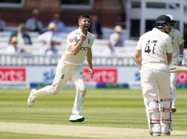 Mark Wood takes a wicket