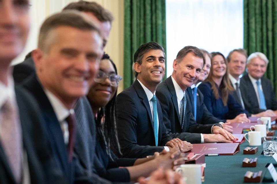 File photo of Jeremy Hunt and Rishi Sunak at a Cabinet meeting (PA)