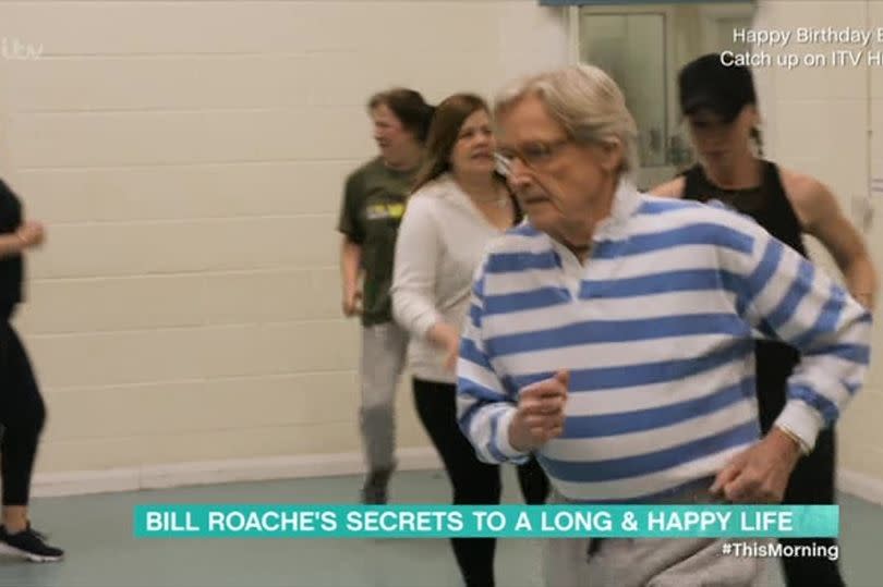 Bill, then aged 90, at one of his fitness classes